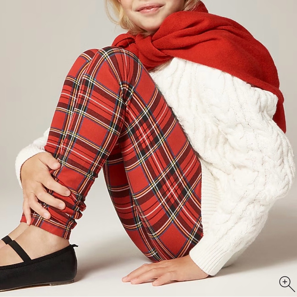 J. Crew Kids (Crewcuts) Red/Black Tartan Leggings NWT